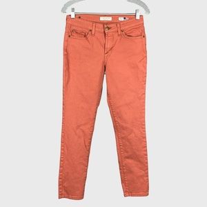 Vizcaino Womens Skinny Ankle Jeans Stretchy Terracotta Salmon Orange size 27